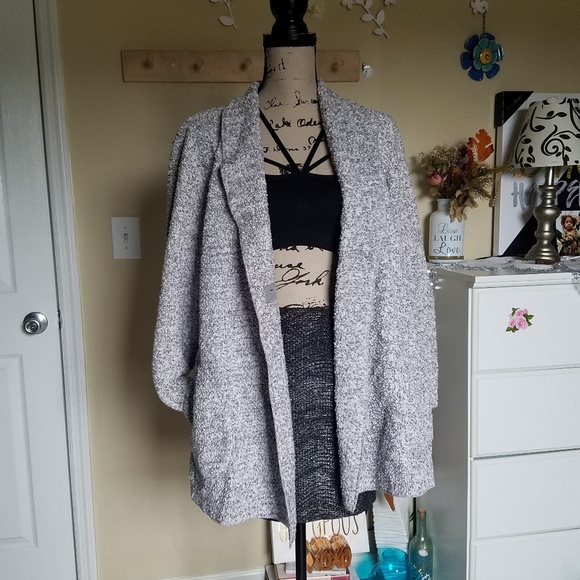 Sweaters - Gray Fluffy Cozy Cardigan Sweater